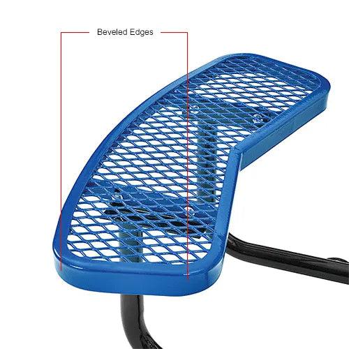 Global Industrial Thermoplastic Coated Metal 46" Round Picnic Table, Expanded Metal