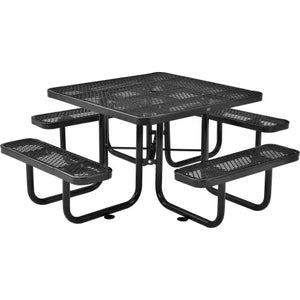 Global Industrial Thermoplastic Coated Metal Square Picnic Table, 46", Expanded Metal