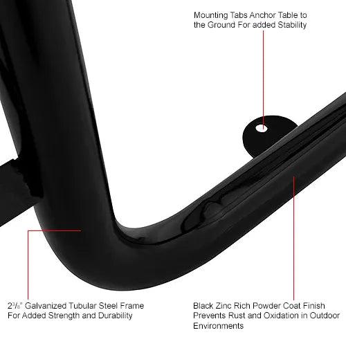 Global Industrial Thermoplastic Coated Metal Rectangular Picnic Table, 6' x 30", Expanded Metal