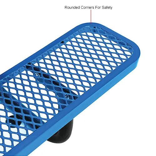 Global Industrial Thermoplastic Coated Metal Rectangular Picnic Table, 8' x 30", Expanded Metal