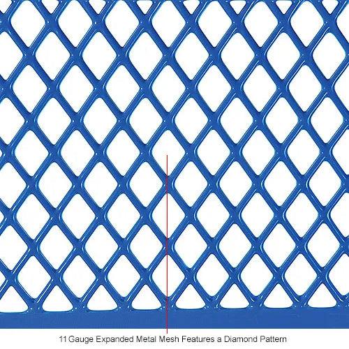 Global Industrial Thermoplastic Coated Metal Bench with Backrest, 8', Expanded Metal