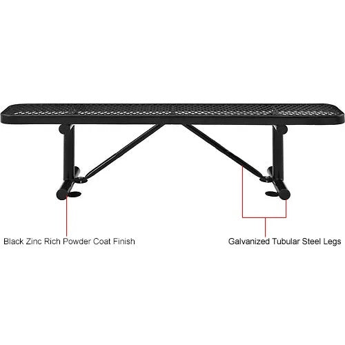 Global Industrial Thermoplastic Coated Metal Flat Bench, 6', Expanded Metal