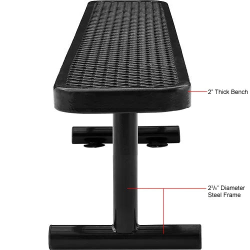 Global Industrial Thermoplastic Coated Metal Flat Bench, 6', Expanded Metal
