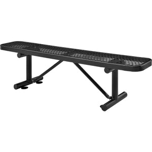 Global Industrial Thermoplastic Coated Metal Flat Bench, 72", Expanded Metal