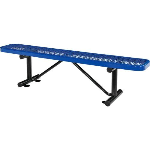 Global Industrial Thermoplastic Coated Metal Flat Bench, 6', Expanded Metal