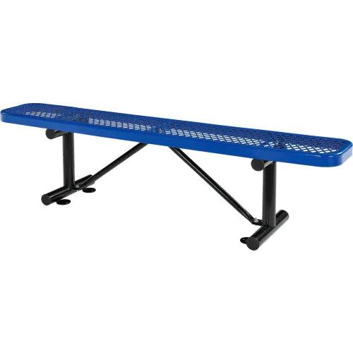 Global Industrial Thermoplastic Coated Metal Flat Bench, 72", Expanded Metal