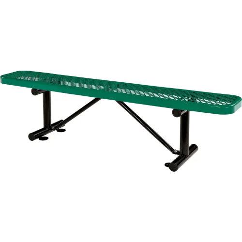 Global Industrial Thermoplastic Coated Metal Flat Bench, 6', Expanded Metal
