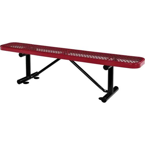 Global Industrial Thermoplastic Coated Metal Flat Bench, 6', Expanded Metal