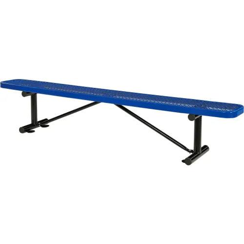 Global Industrial Thermoplastic Coated Metal Flat Bench, 96", Expanded Metal