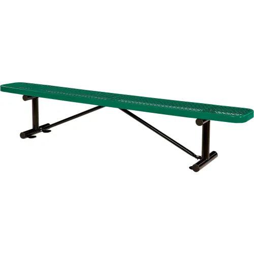 Global Industrial Thermoplastic Coated Metal Flat Bench, 8', Expanded Metal