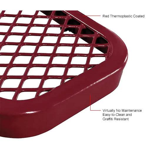 Global Industrial Thermoplastic Coated Metal Flat Bench, 8', Expanded Metal