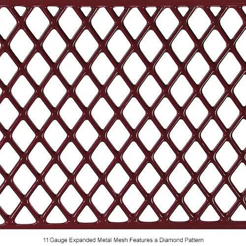 Global Industrial Thermoplastic Coated Metal Flat Bench, 8', Expanded Metal