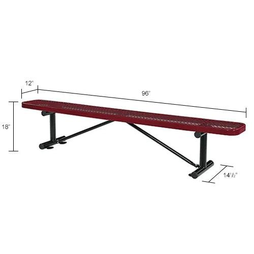 Global Industrial Thermoplastic Coated Metal Flat Bench, 8', Expanded Metal
