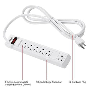 Global Industrial 6 Outlet Surge Protector, 115V