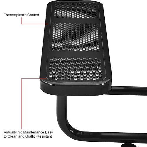 Global Industrial Thermoplastic Coated Metal 46" Square Picnic Table, Perforated Metal