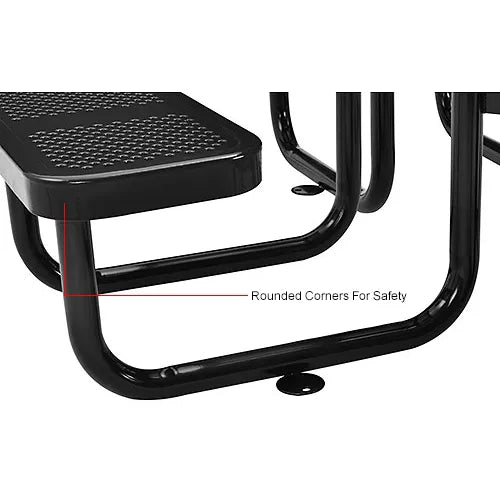 Global Industrial Thermoplastic Coated Metal 46" Square Picnic Table, Perforated Metal