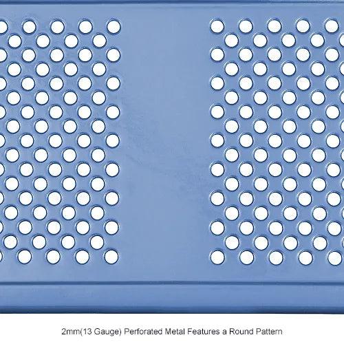 Global Industrial Thermoplastic Coated Metal Rectangular Picnic Table, 6' x 30", Perforated Metal