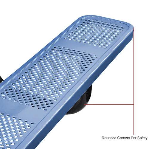 Global Industrial Thermoplastic Coated Metal Rectangular Picnic Table, 6' x 30", Perforated Metal