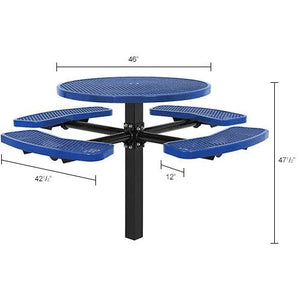 Global Industrial In-Ground Mount Picnic Table, 46" Round