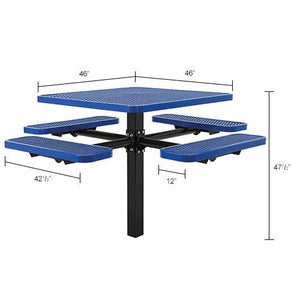 Global Industrial In-Ground Mount Picnic Table, 46" Square