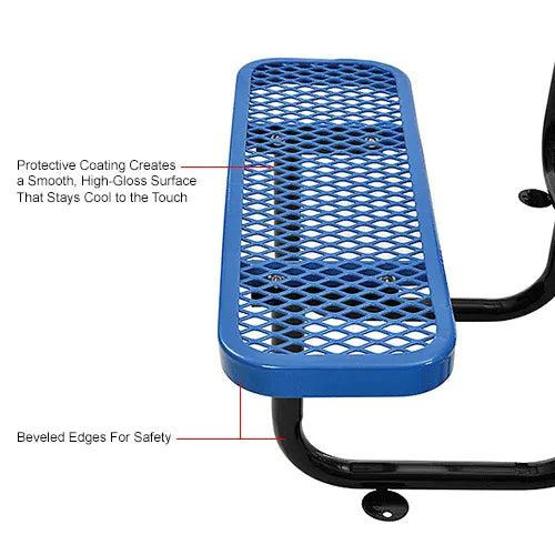 Global Industrial Thermoplastic Coated Metal 36" Square Picnic Table, Expanded Metal