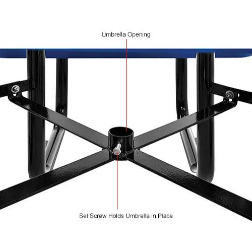 Global Industrial Thermoplastic Coated Metal 36" Square Picnic Table, Expanded Metal