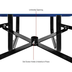 Global Industrial Thermoplastic Coated Metal Square Picnic Table, 36", Expanded Metal