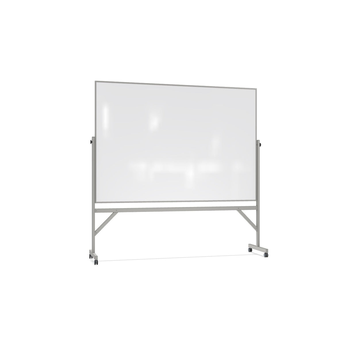 Hygienic Magnetic Porcelain Mobile Reversible Whiteboard with Aluminum Frame