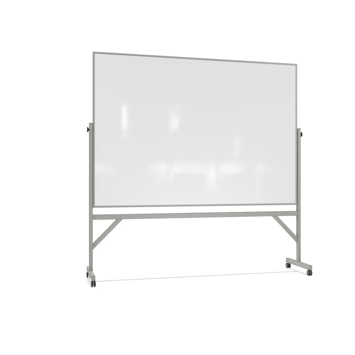 Hygienic Magnetic Porcelain Mobile Reversible Whiteboard with Aluminum Frame