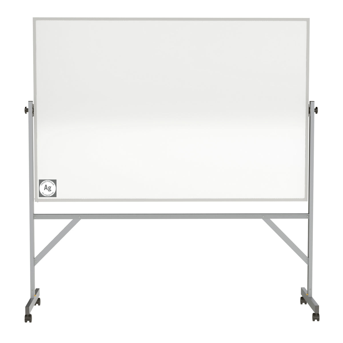 Hygienic Magnetic Porcelain Mobile Reversible Whiteboard with Aluminum Frame