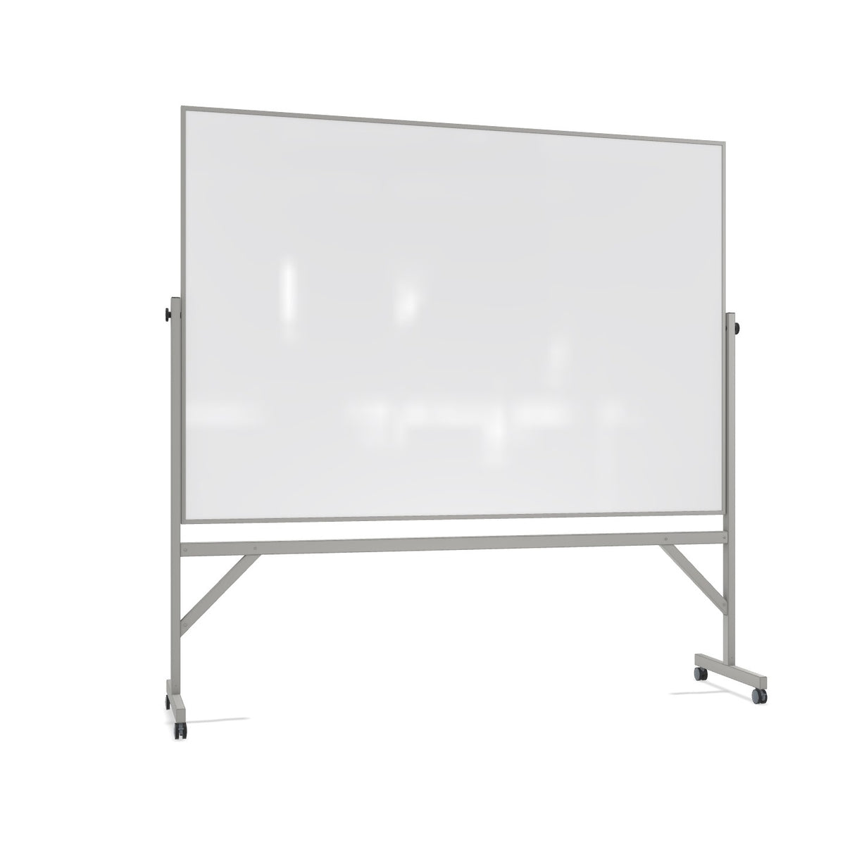 Hygienic Magnetic Porcelain Mobile Reversible Whiteboard with Aluminum Frame