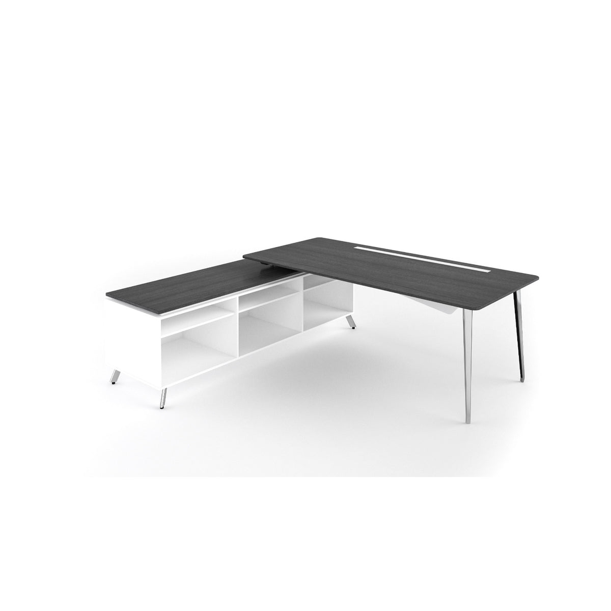One Suite L-Shaped Executive Desk with Open Return/Credenza, FREE SHIPPING
