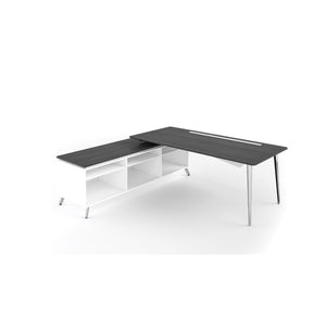 One Suite L-Shaped Executive Desk with Open Return/Credenza, FREE SHIPPING