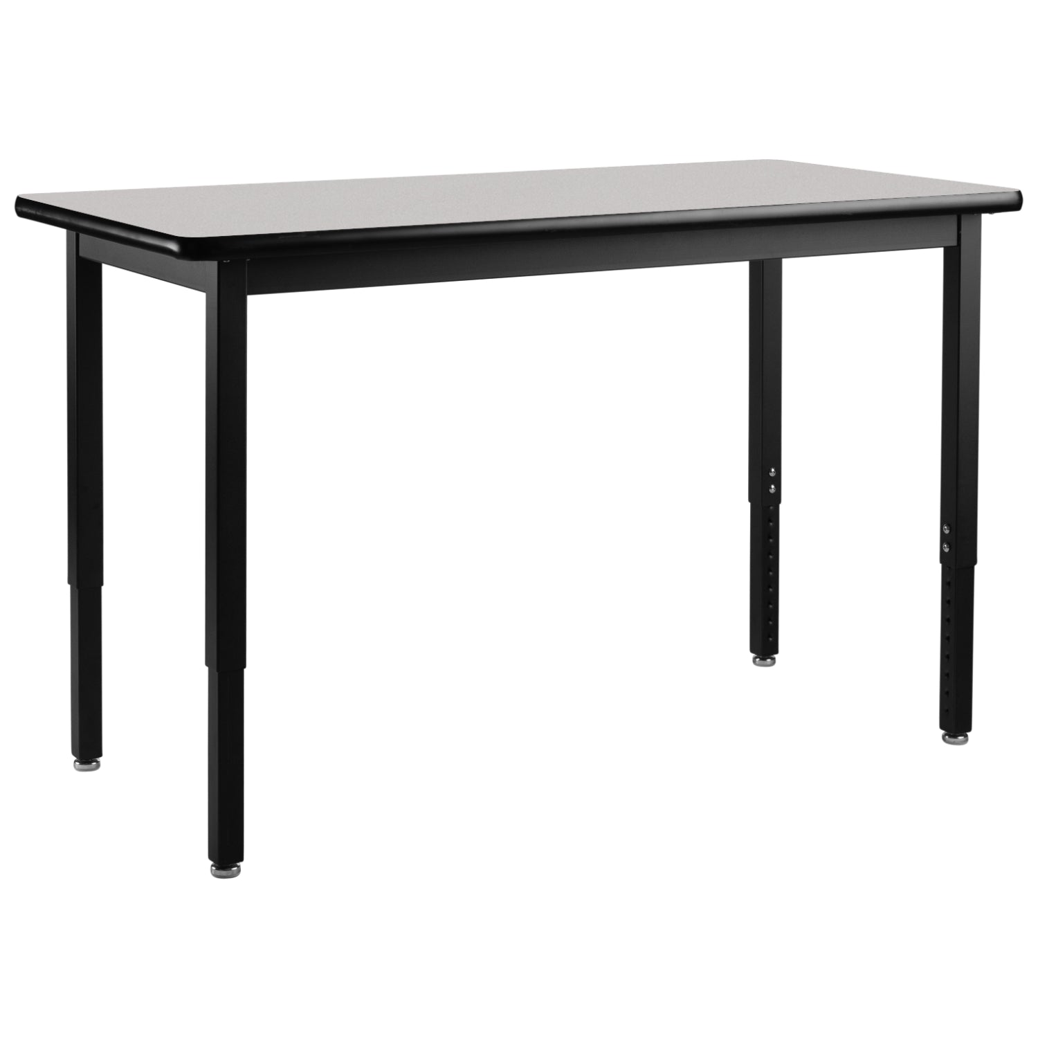 Heavy-Duty Height-Adjustable Utility Table, Black Frame, 18" x 84", Supreme High-Pressure Laminate Top with Black ProtectEdge