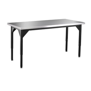 Stainless Steel Heavy Duty Table with Straight Edge, 24" x 84", Adjustable Height