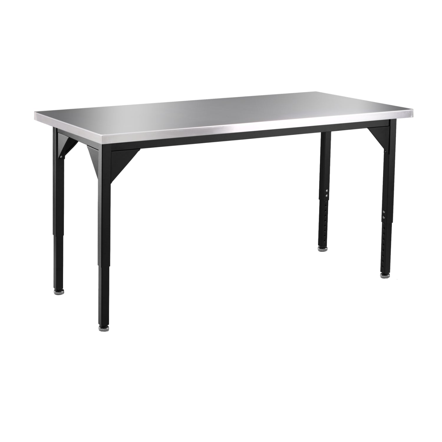 Stainless Steel Heavy Duty Table with Straight Edge, 30" x 48", Adjustable Height