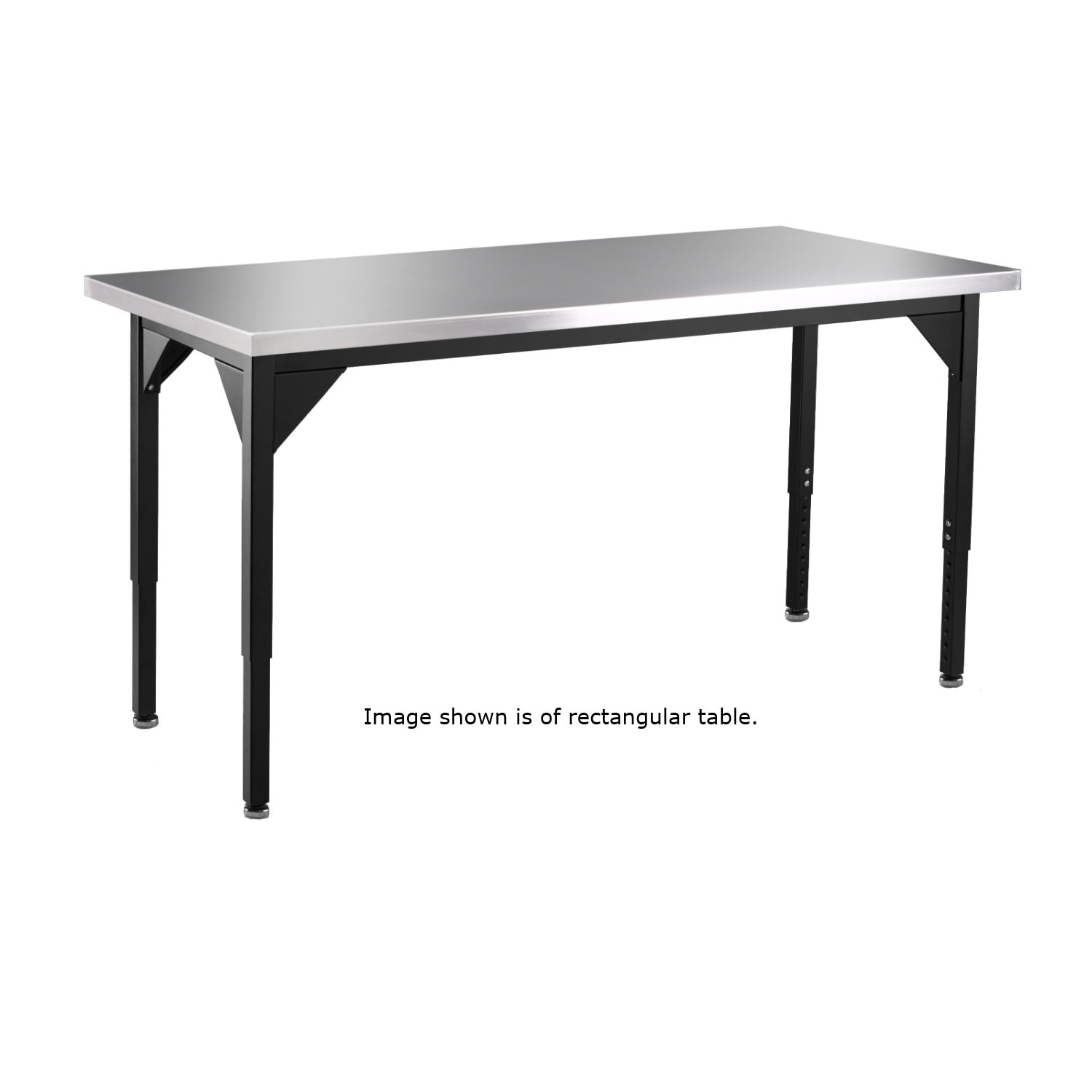 Stainless Steel Heavy Duty Table with Straight Edge, 36" x 36", Adjustable Height