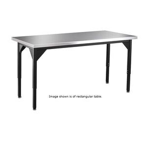 Stainless Steel Heavy Duty Table with Straight Edge, 36" x 36", Adjustable Height