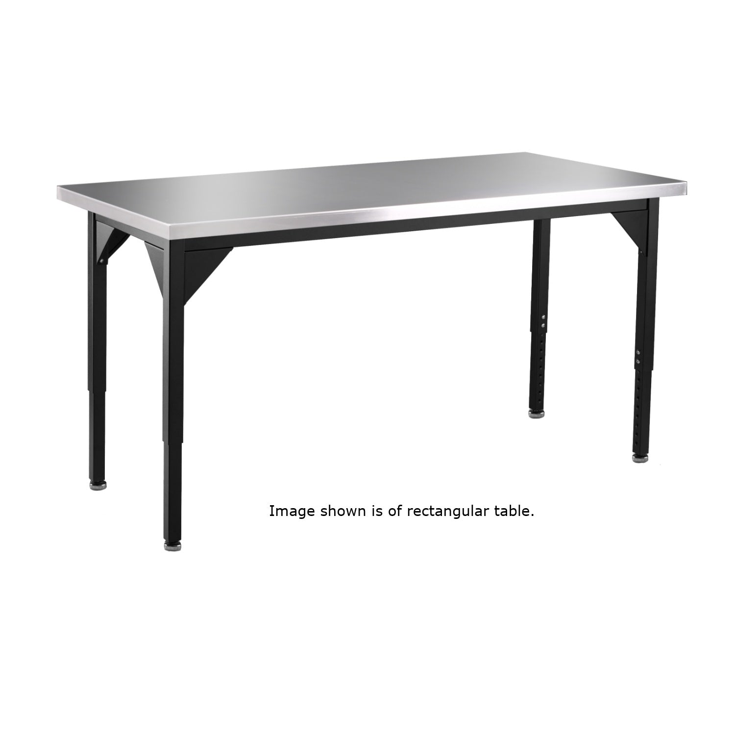 Stainless Steel Heavy Duty Table with Straight Edge, 48" x 48", Adjustable Height