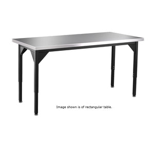 Stainless Steel Heavy Duty Table with Straight Edge, 48" x 48", Adjustable Height
