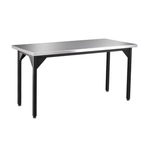Stainless Steel Heavy Duty Table with Straight Edge, 48" x 84", Adjustable Height