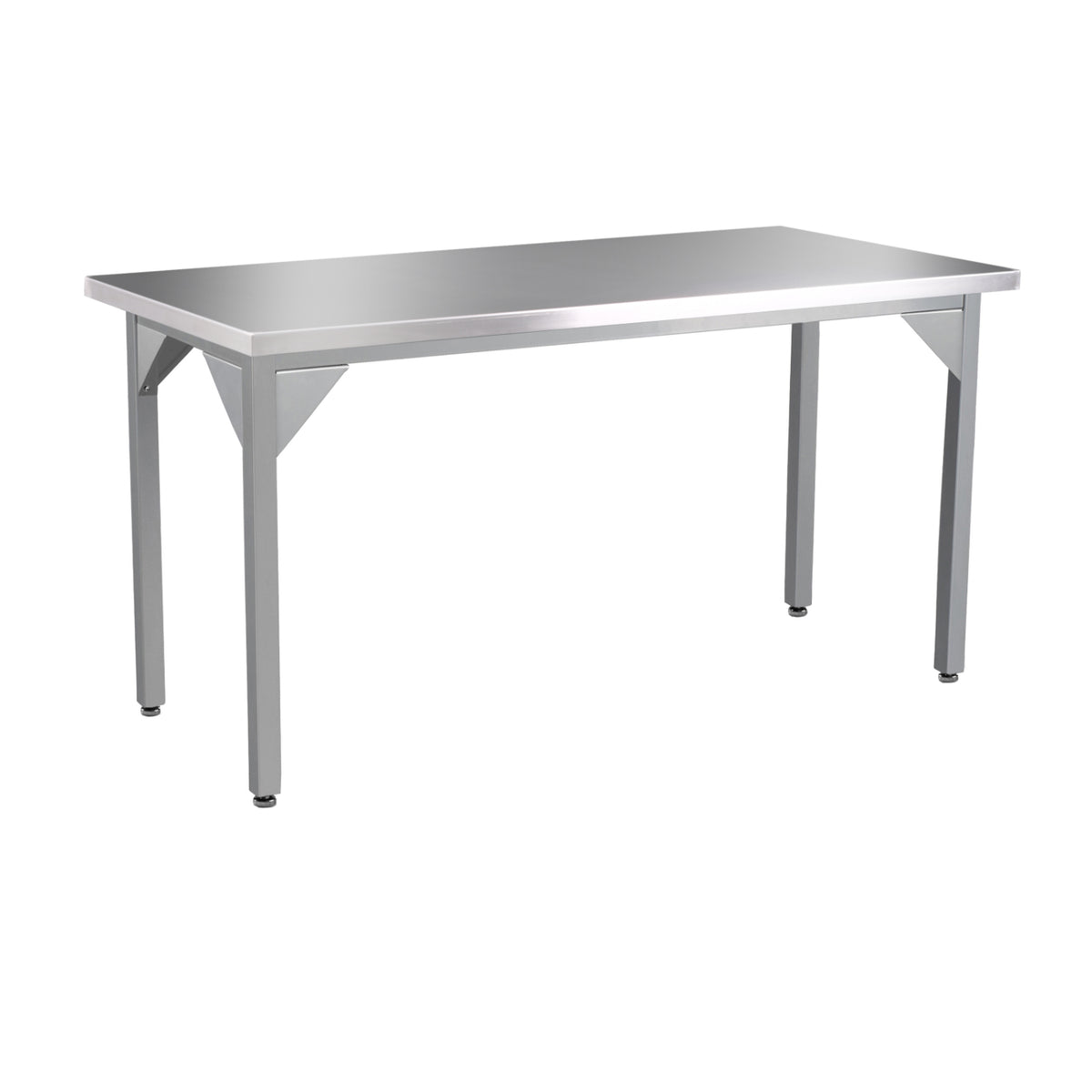 Stainless Steel Heavy Duty Table with Safety Return Edge, 24" x 48", Fixed Height