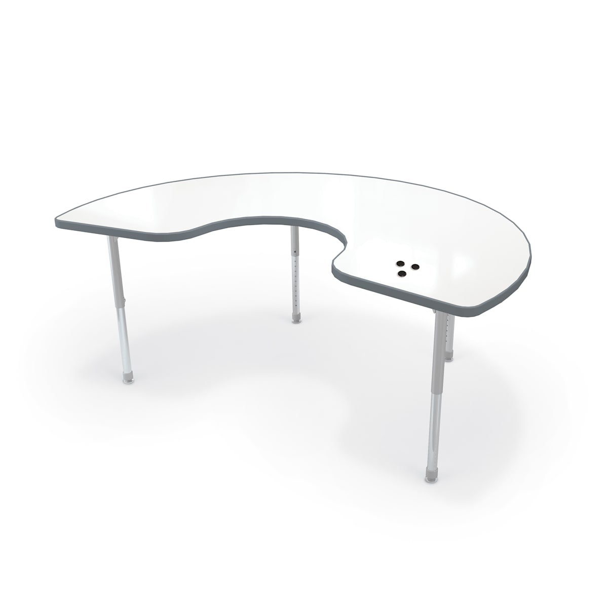 Hierarchy Kidney Activity Table + Porcelain Steel Dry Erase Whiteboard Top, 72" W x 48" D, LIFETIMEWARRANTY