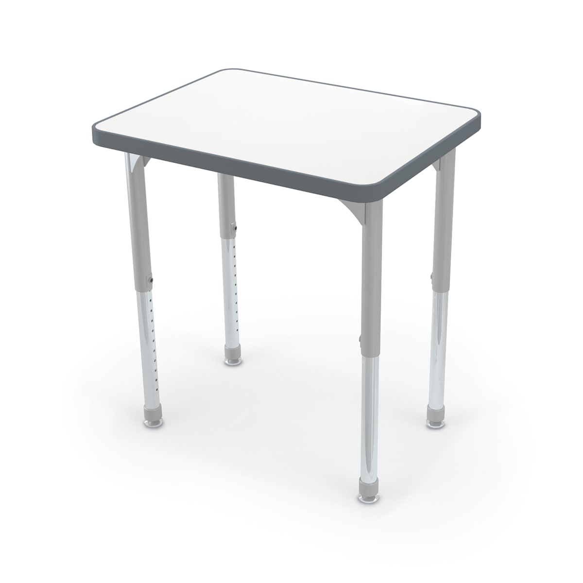 Hierarchy Rectangle Desk + Porcelain Steel Dry Erase Whiteboard Top, 34.4" W x 23.9" D, LIFETIME WARRANTY