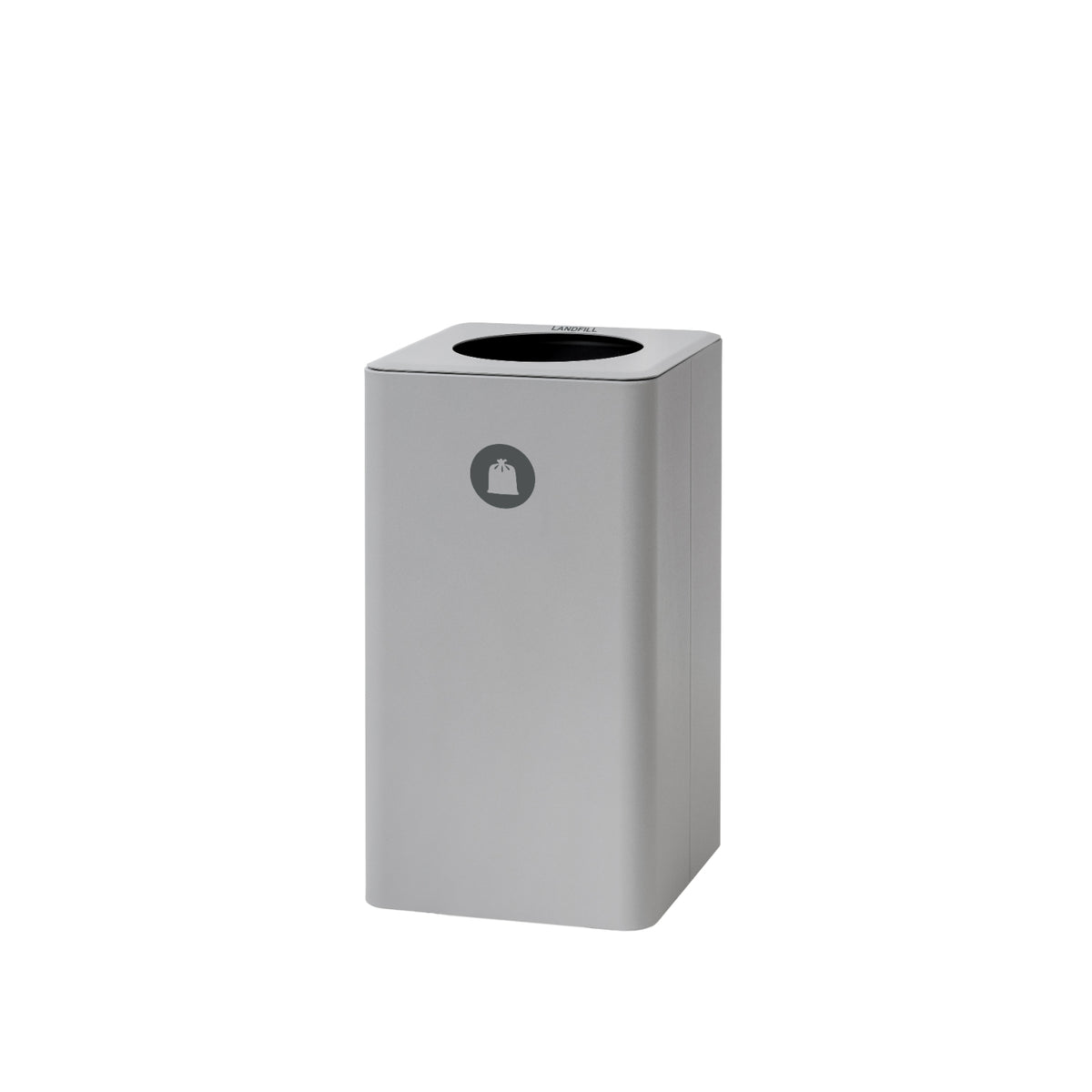 Dunk Indoor Single Compartment Painted Steel Waste Receptacle, 13-3/8" W x 13-3/8" D x 25-5/8" H