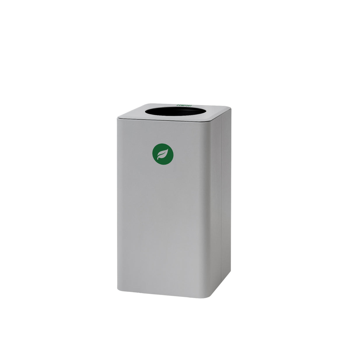 Dunk Indoor Single Compartment Painted Steel Waste Receptacle, 13-3/8" W x 13-3/8" D x 25-5/8" H