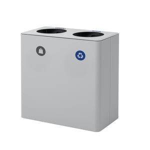 Dunk Indoor Double Compartment Compartment Painted Steel Waste Receptacle, 25-1/4" W x 13-3/8" D x 25-5/8" H