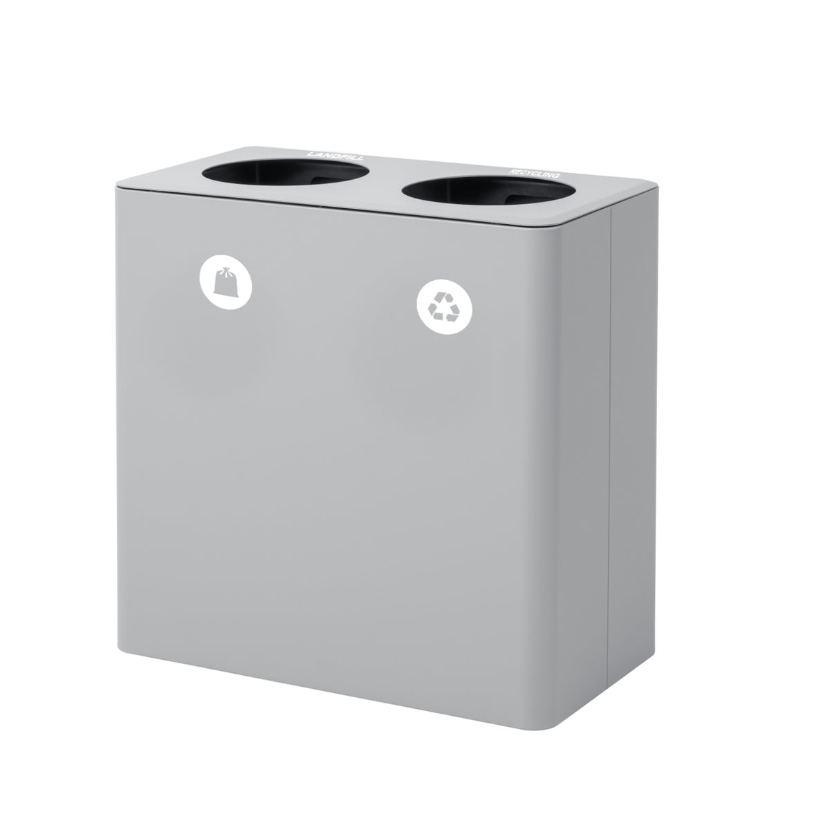 Dunk Indoor Double Compartment Compartment Painted Steel Waste Receptacle, 25-1/4" W x 13-3/8" D x 25-5/8" H