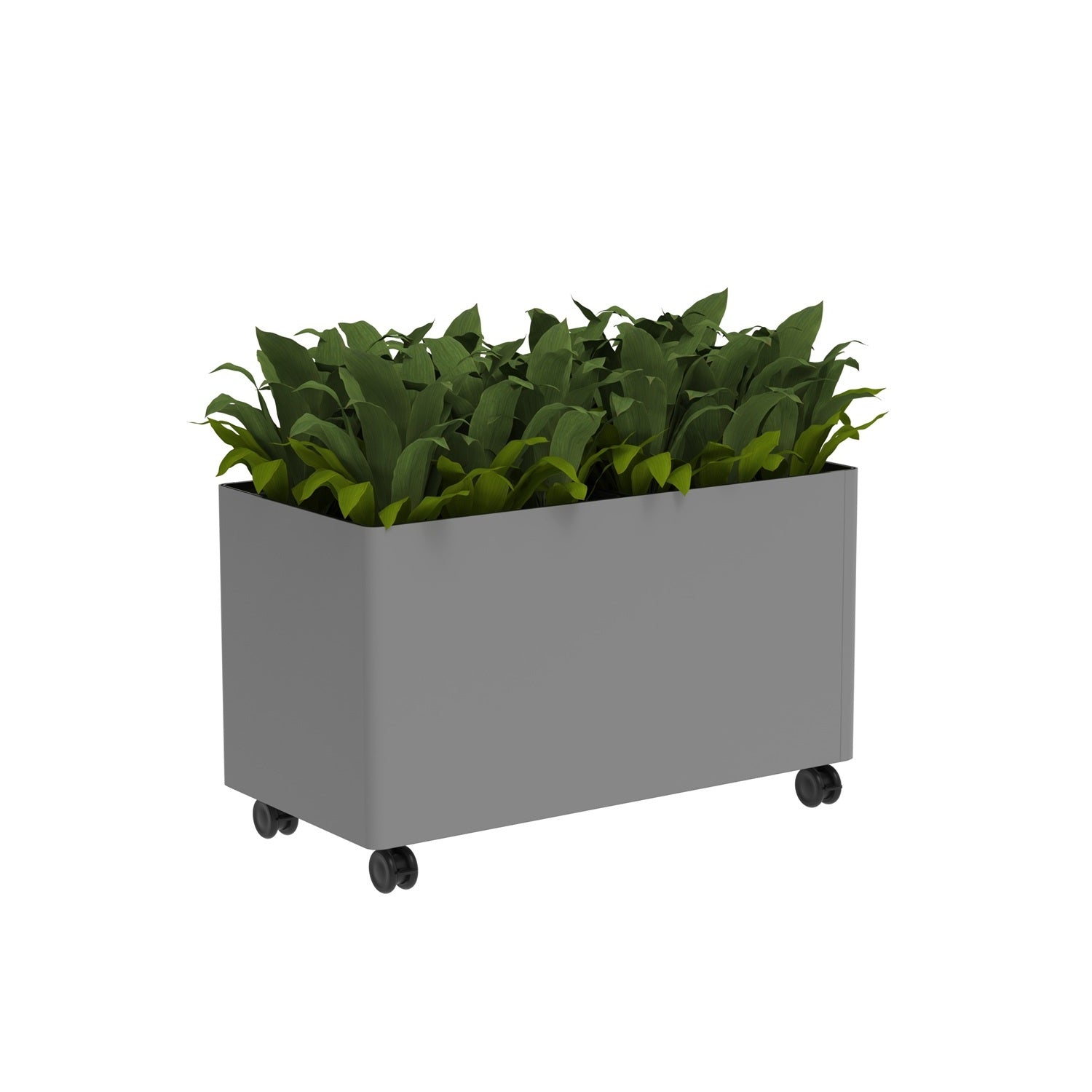 KASKAD® CASTERS Indoor Painted Steel Rectangular Planter, 36" W x 18" D x 21-1/4" H