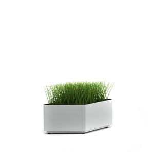 KASKAD® Indoor Painted Steel Parallelogram-Shaped Planter, 13" W x 28-1/4" D x 12" H